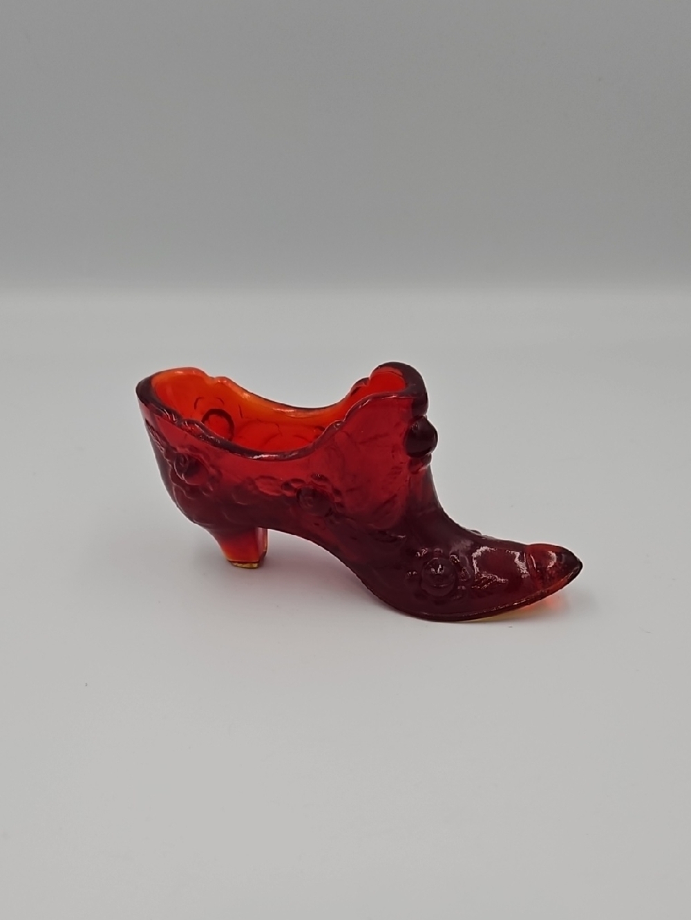 Red Glass Shoe by Fenton